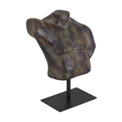 Victor Cast Aluminum Sculpture Dark Green Patina