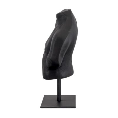 Victor Cast Alumiinum Sculpture Aged Black QK-1039-02 QK 1039 02 Victor side left shadsilo