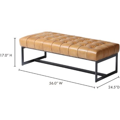 Wyatt Leather Bench Tan QN-1002-40 QN 1002 40 70