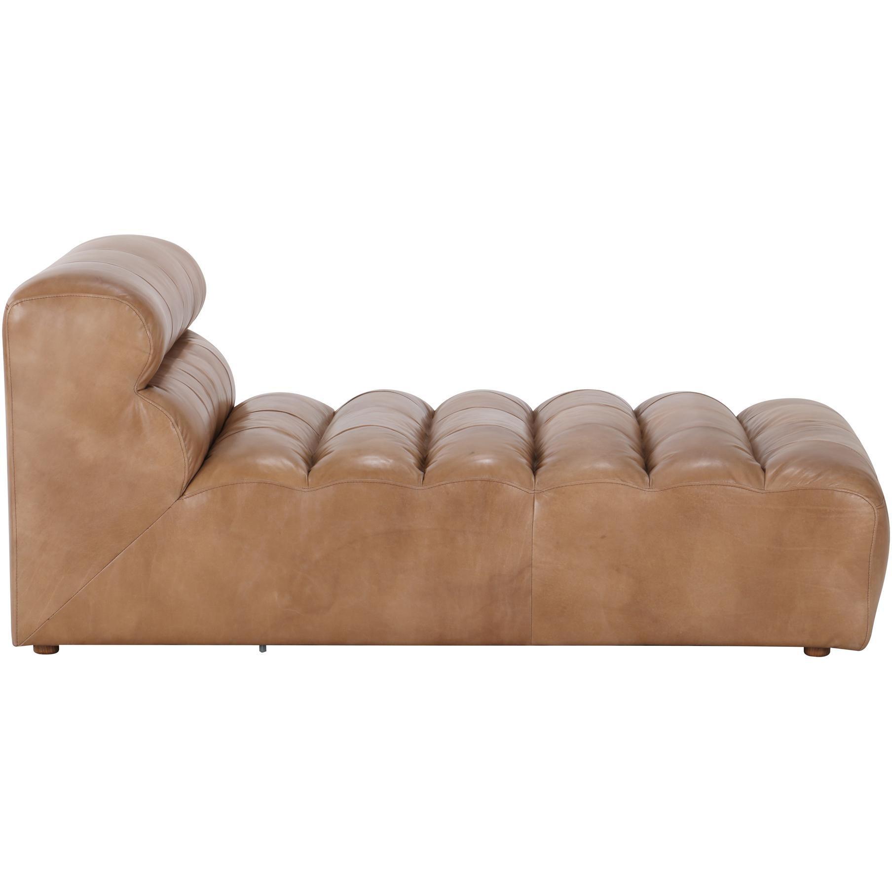 Ramsay Leather Chaise Tan 2 Ramsay Leather Chaise Tan - Image 2