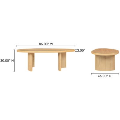 Louise Dining Table Natural QO-1007-24-0 QO 1007 24 0 70