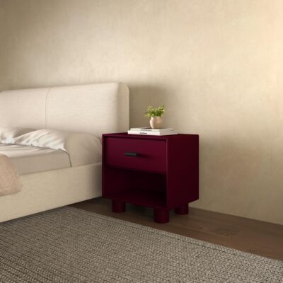 Jolene Nightstand Deep Red 15 Jolene Nightstand Deep Red QO-1013-06 QO 1013 06 11