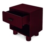 Jolene Nightstand Deep Red QO-1013-06 QO 1013 06 Jolene diagL open shadsilo