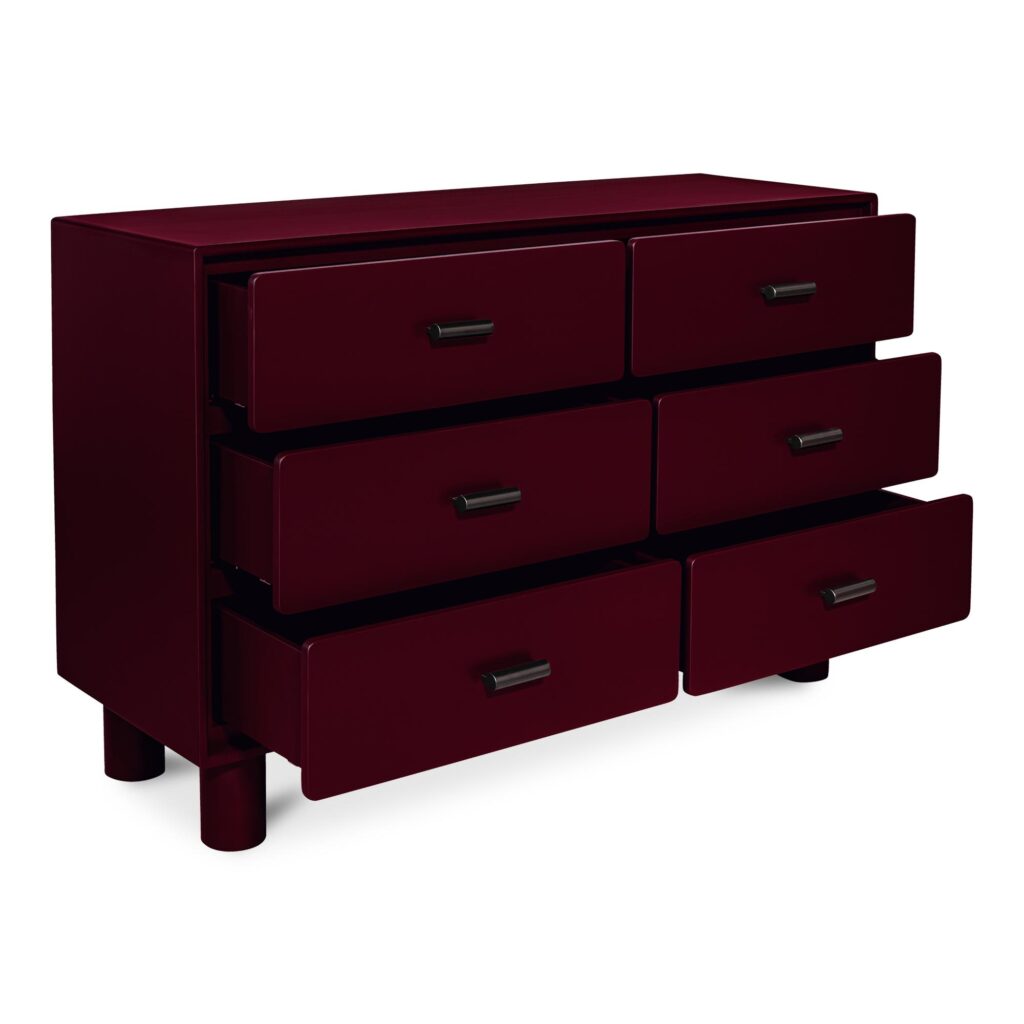 Jolene 6 Drawer Dresser Deep Red - Image 2