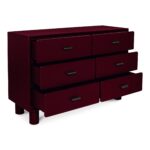 Jolene 6 Drawer Dresser Deep Red QO-1014-06 QO 1014 06 Jolene diagR open shadsilo