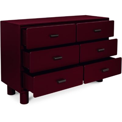 Jolene 6 Drawer Dresser Deep Red 7 Jolene 6 Drawer Dresser Deep Red QO-1014-06 QO 1014 06 Jolene diagR open shadsilo