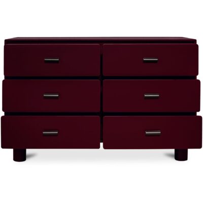 Jolene 6 Drawer Dresser Deep Red 9 Jolene 6 Drawer Dresser Deep Red QO-1014-06 QO 1014 06 Jolene front open shadsilo