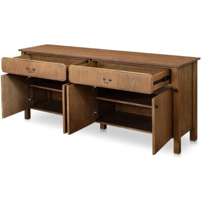 Caroline Sideboard Warm Brown QO-1016-03 QO 1016 03 Caroline diagL open shadsilo