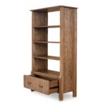 Caroline Bookcase Warm Brown QO-1017-03 QO 1017 03 Caroline diagL open shadsilo