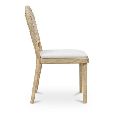 Claire Dining Chair Natural - Set of Two QO-1025-24 QO 1025 24 Claire side right shadsilo