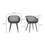 Piazza Outdoor Chair Black (Set of 2) QX-1001-02 QX 1001 02 70
