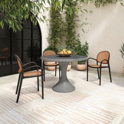 Soren Outdoor Dining Chair Black (Set of Two) QX-1003-02 QX 1003 02 00