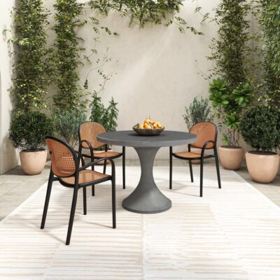 Soren Outdoor Dining Chair Black (Set of Two) QX-1003-02 QX 1003 02 01