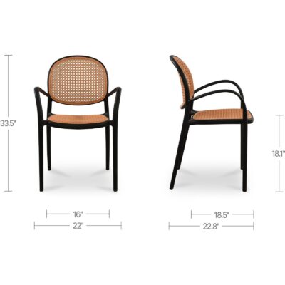 Soren Outdoor Dining Chair Black (Set of Two) QX-1003-02 QX 1003 02 70