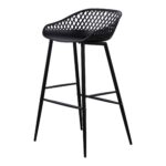 Piazza Outdoor Barstool Black (Set of 2) QX-1004-02 QX 1004 02 01