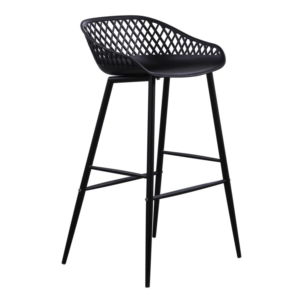 Piazza Outdoor Barstool Black (Set of 2) QX-1004-02 QX 1004 02 02