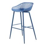 Piazza Outdoor Barstool Blue (Set of 2) QX-1004-26 QX 1004 26 01