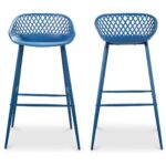 Piazza Outdoor Barstool Blue (Set of 2) QX-1004-26 QX 1004 26 82