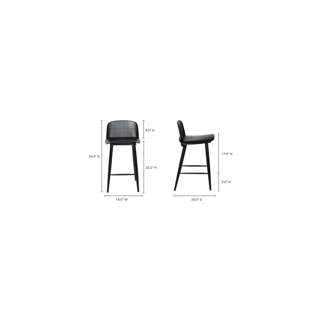 Looey Counter Stool Black (Set of 2) - Image 10