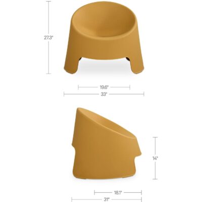 Nolla Outdoor Accent Chair Set of Two Yellow QX-1018-09 QX 1018 09 70 dim