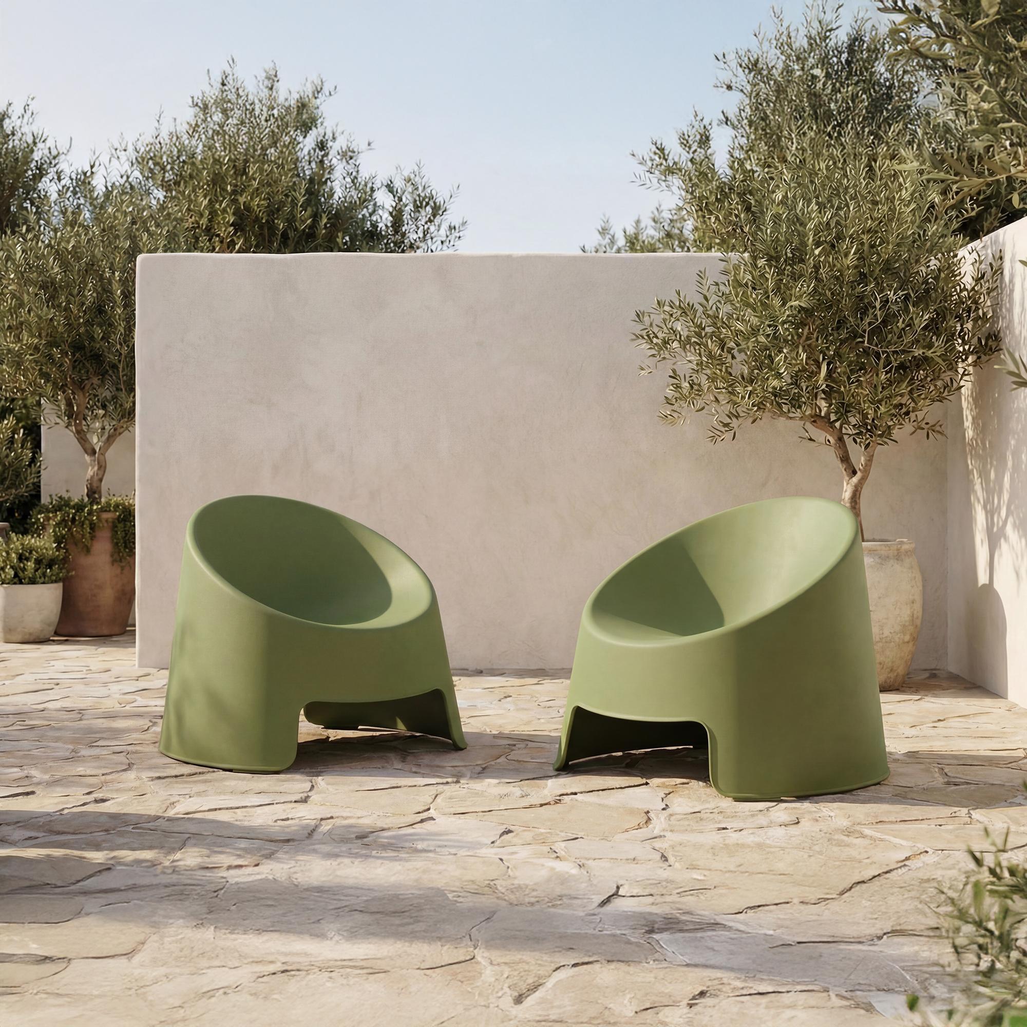 Nolla Outdoor Accent Chair Set of Two Green 2 Nolla Outdoor Accent Chair Set of Two Green - Image 2