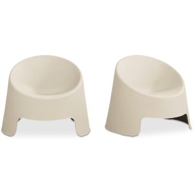 Nolla Outdoor Accent Chair Set of Two Light Grey