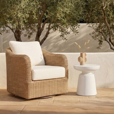 Ruth Outdoor Side Table White 4 Ruth Outdoor Side Table White QX-1019-18 QX 1019 18 10
