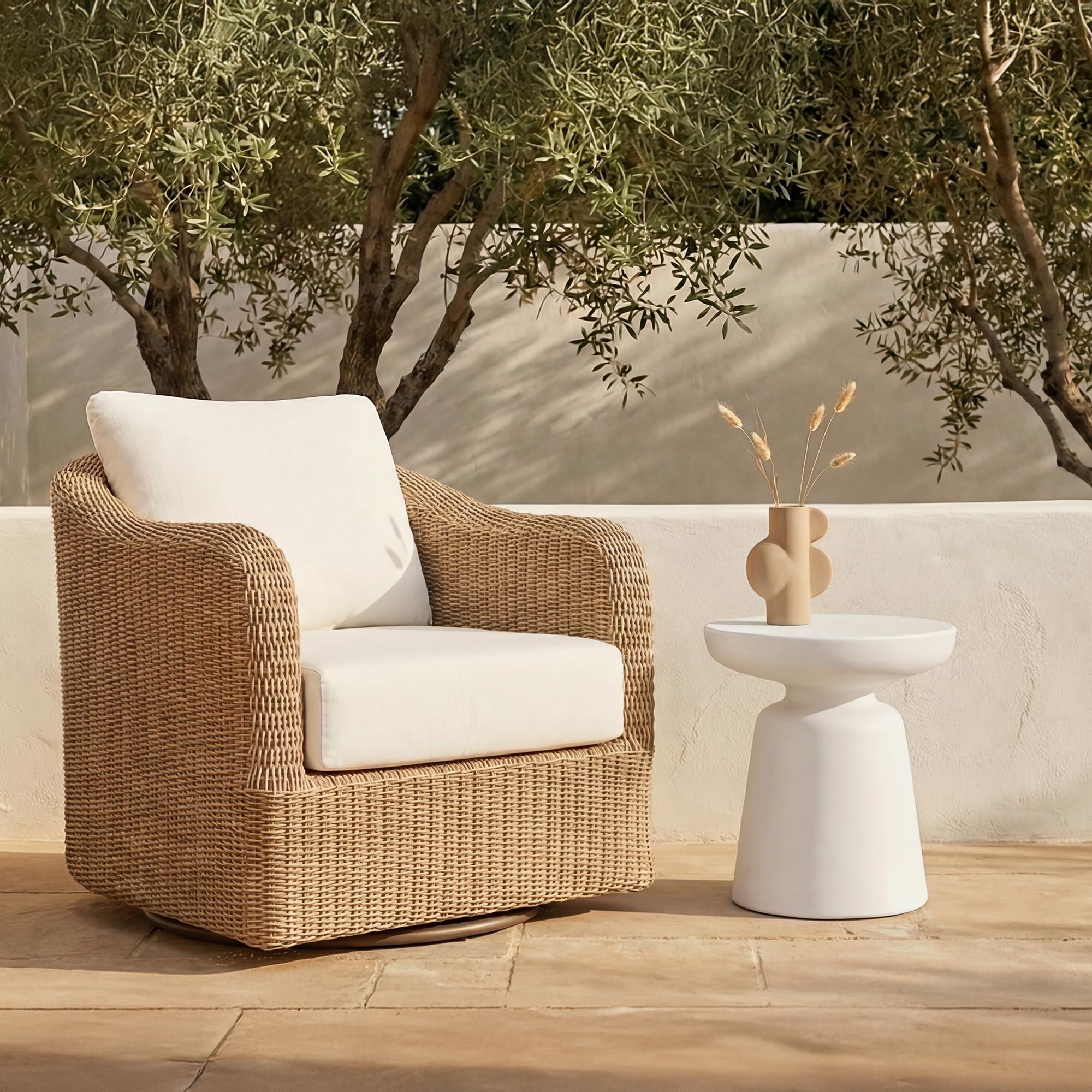 Ruth Outdoor Side Table White 2 Ruth Outdoor Side Table White - Image 2