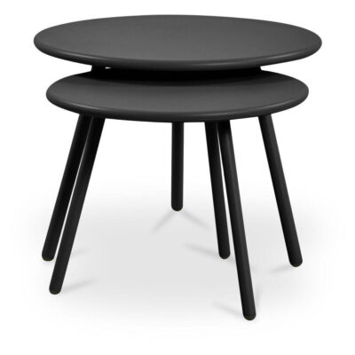 Kari Outdoor Nesting Coffee Table Black QX-1020-02 QX 1020 02 Kari side right shadsilo