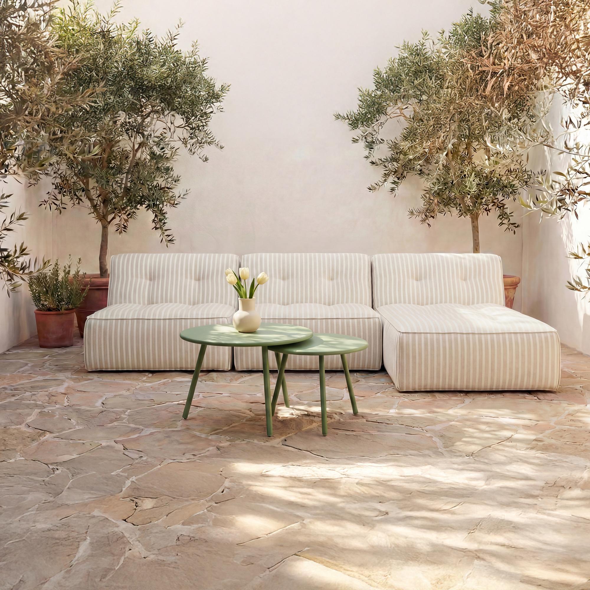 Kari Outdoor Nesting Coffee Table Green 2 Kari Outdoor Nesting Coffee Table Green - Image 2