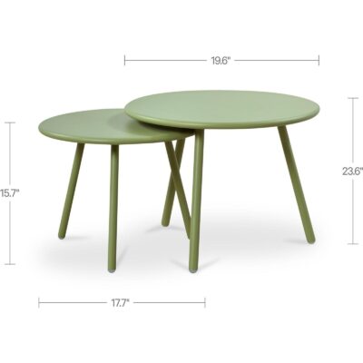 Kari Outdoor Nesting Coffee Table Green 5 Kari Outdoor Nesting Coffee Table Green QX-1020-16 QX 1020 16 70 dim