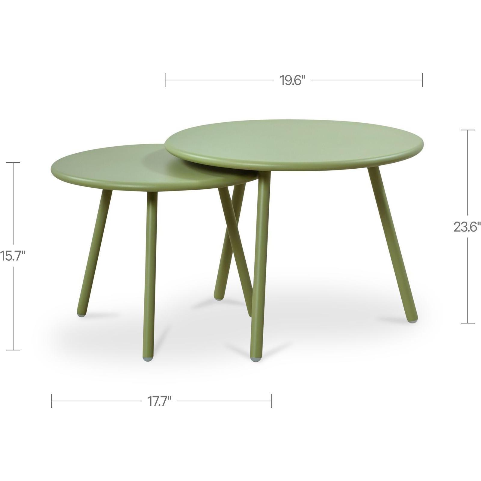 Kari Outdoor Nesting Coffee Table Green 3 Kari Outdoor Nesting Coffee Table Green - Image 3