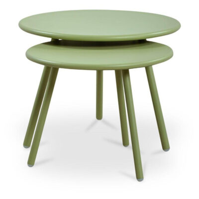 Kari Outdoor Nesting Coffee Table Green QX-1020-16 QX 1020 16 Kari side right shadsilo