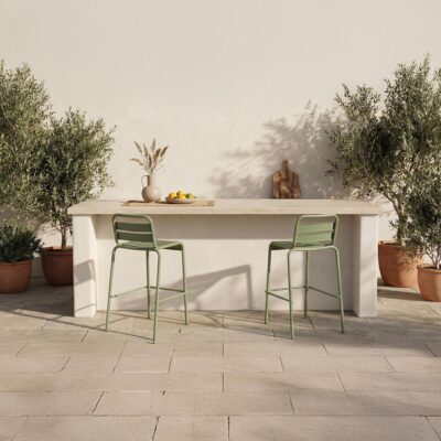 Kade Outdoor Bar Stool Green Set of Two 4 Kade Outdoor Bar Stool Green Set of Two QX-1022-16 QX 1022 16 10