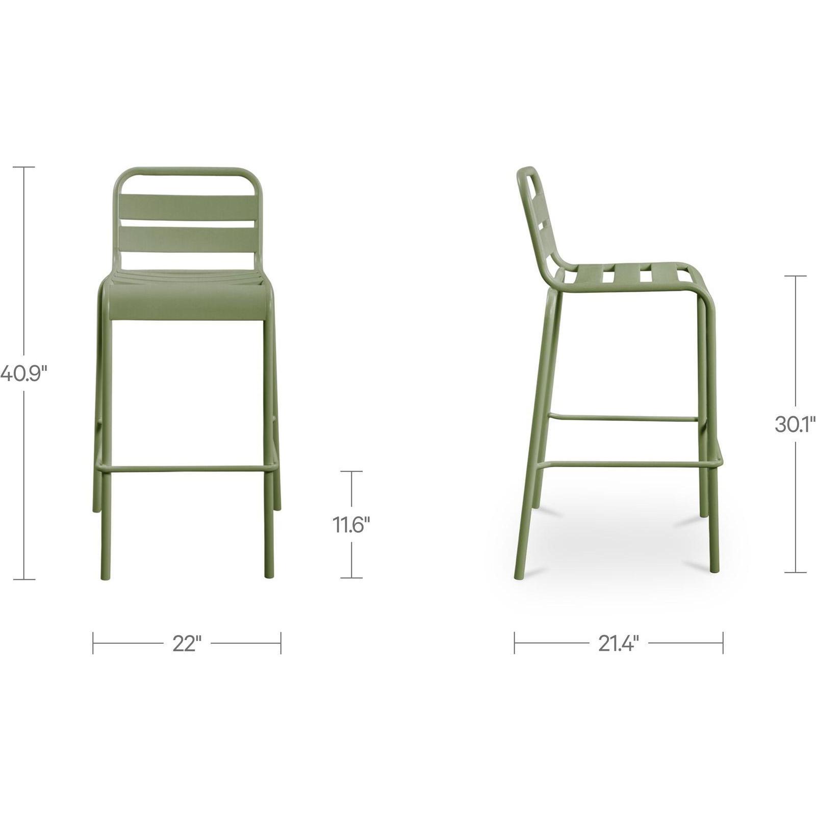Kade Outdoor Bar Stool Green Set of Two 3 Kade Outdoor Bar Stool Green Set of Two - Image 3