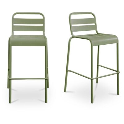 Kade Outdoor Bar Stool Green Set of Two