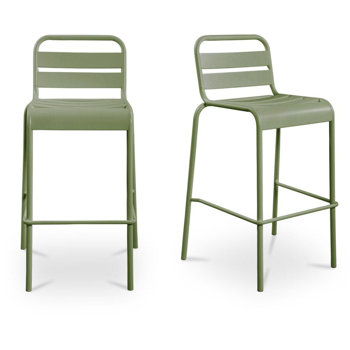 Kade Outdoor Bar Stool Green Set of Two 1 Kade Outdoor Bar Stool Green Set of Two