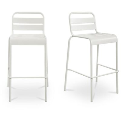 Kade Outdoor Bar Stool White Set of Two