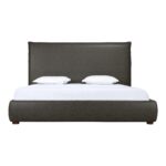 Luzon Queen Bed Tall Headboard Slate Vegan Leather RN-1148-07-0 RN 1148 07 01