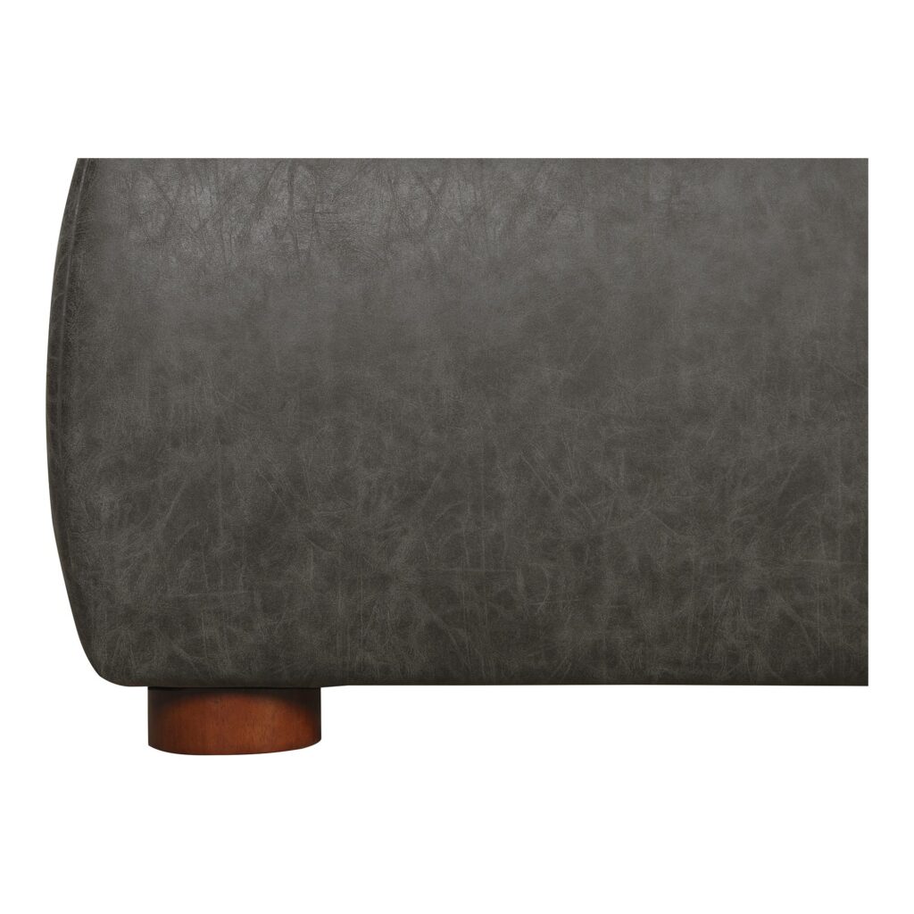 Luzon Queen Bed Tall Headboard Slate Vegan Leather - Image 11