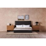 Luzon Queen Bed Tall Headboard Slate Vegan Leather RN-1148-07-0 RN 1148 07 50