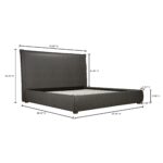 Luzon Queen Bed Tall Headboard Slate Vegan Leather RN-1148-07-0 RN 1148 07 70