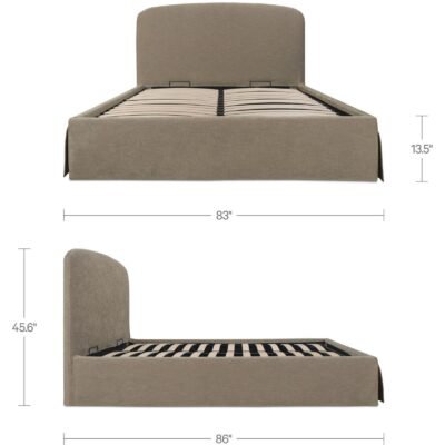 Joan King Storage Bed Light Taupe RN-1151-39-0 RN 1151 39 0 70 dim