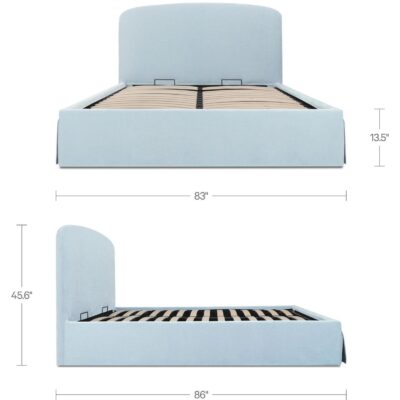 Joan King Storage Bed Light Blue RN-1151-45-0 RN 1151 45 0 70 dim