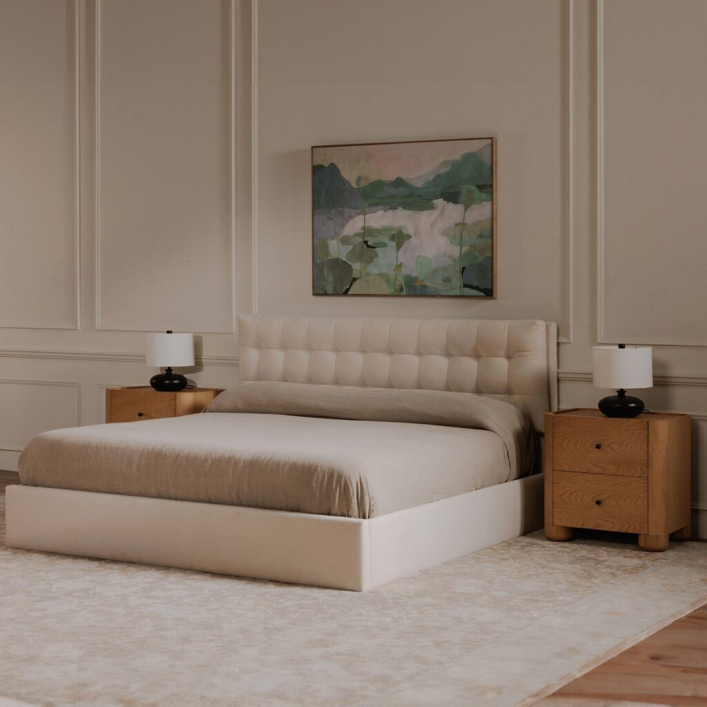 Sebastion King Storage Bed Cream - Image 9
