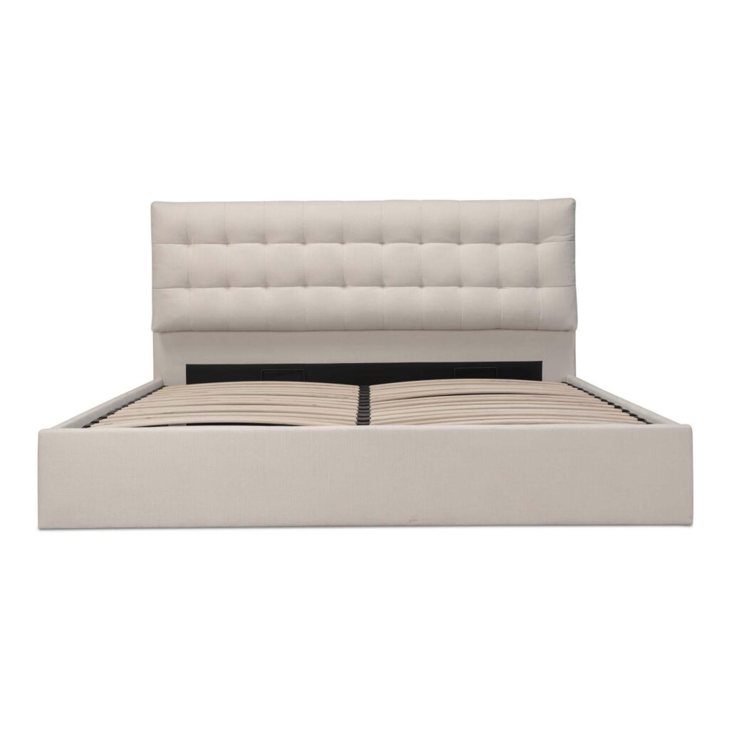 Sebastion King Storage Bed Cream - Image 4