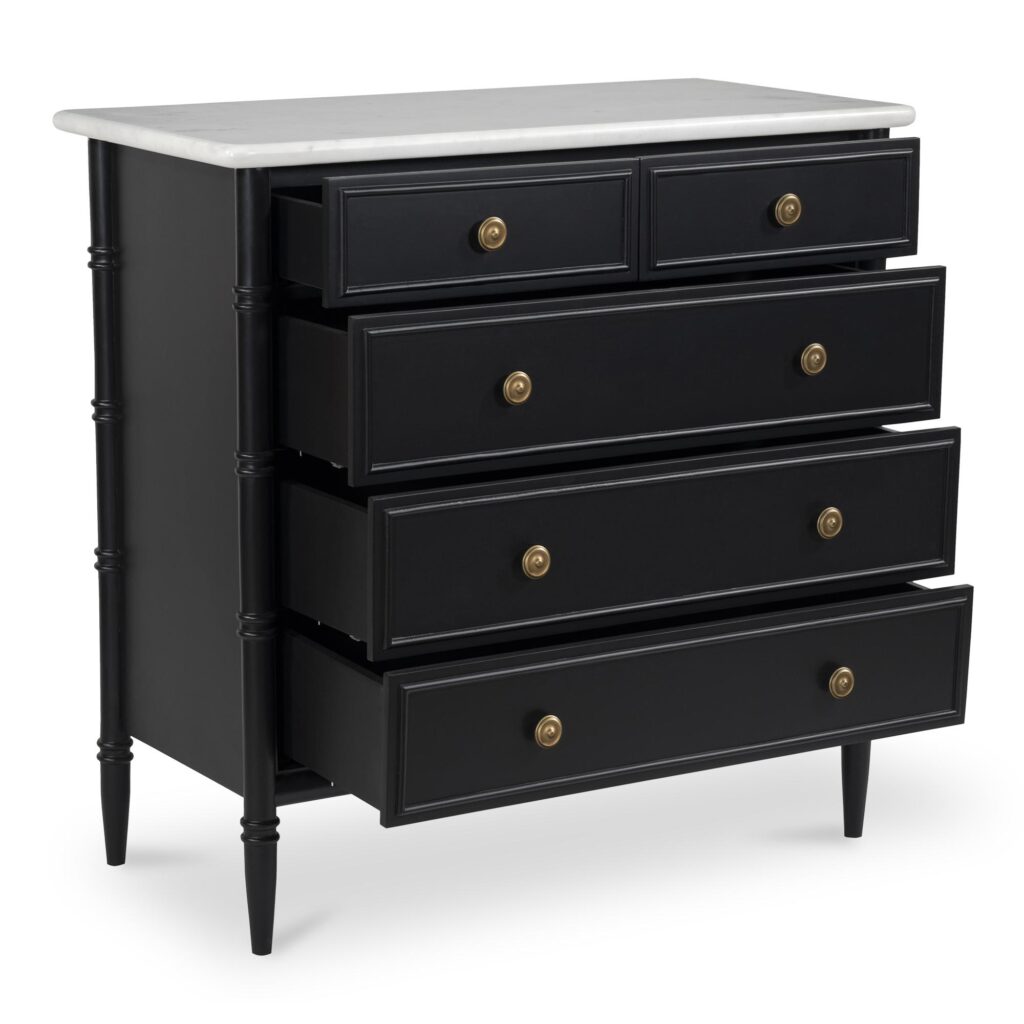 Eleanor 5 Drawer Chest Black - Image 4