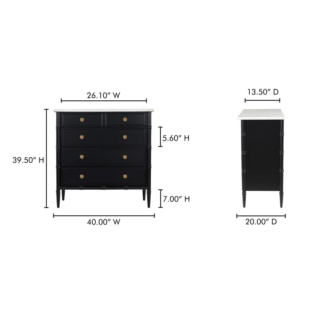 Eleanor 5 Drawer Chest Black - Image 15