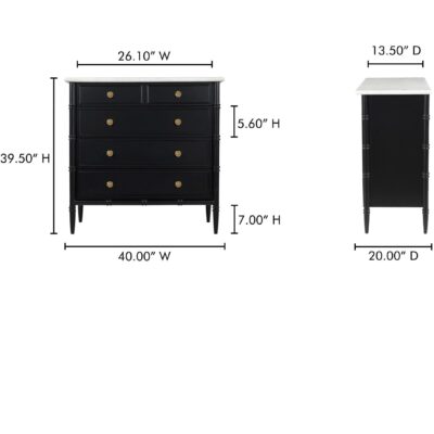 Eleanor 5 Drawer Chest Black 29 Eleanor 5 Drawer Chest Black RP-1060-02 RP 1060 02 70