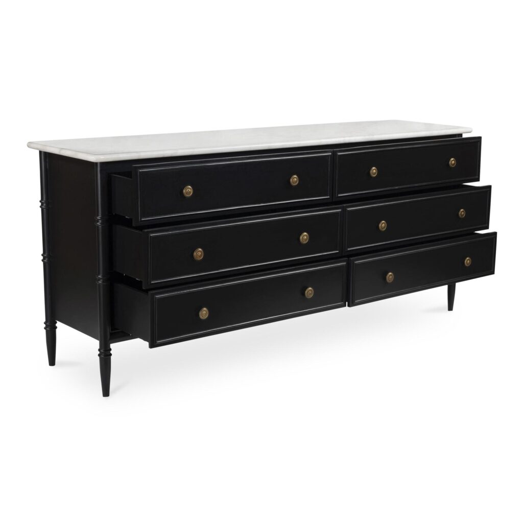 Eleanor 6 Drawer Dresser Black - Image 3